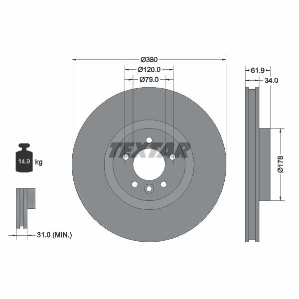 TEXTAR 92235605 Brake Disc