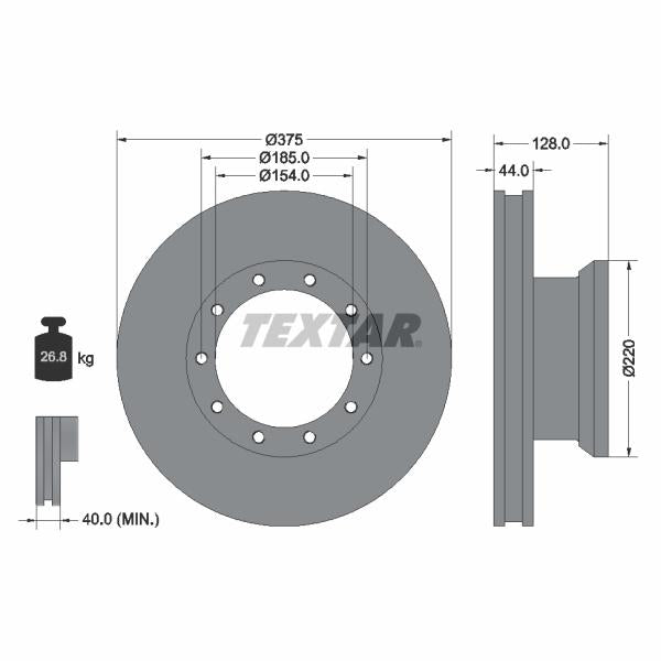 TEXTAR 93105700 Brake Disc