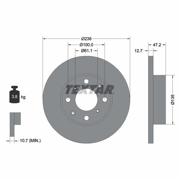 TEXTAR 92070500 Brake Disc