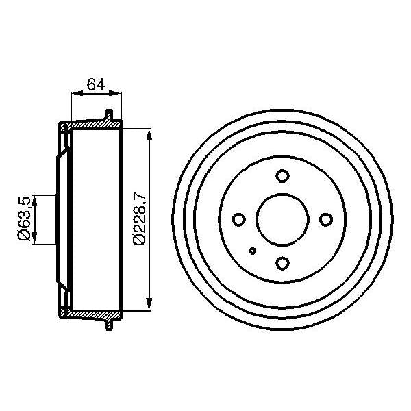 BOSCH 0986477012 Brake Drum - 1 piece