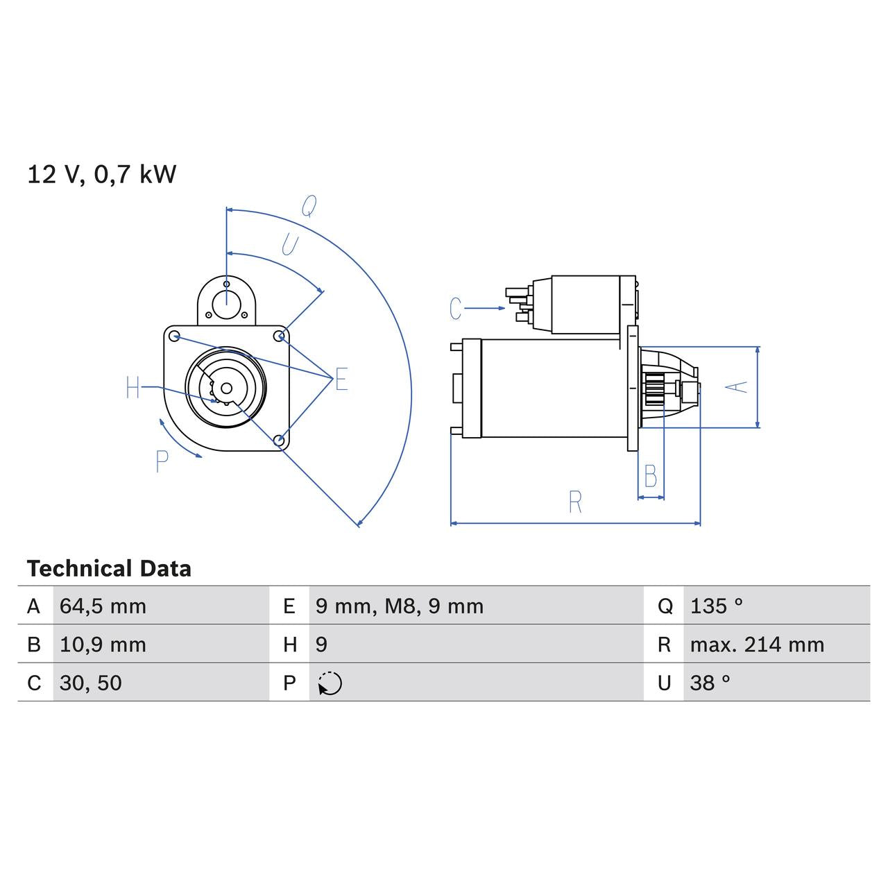 BOSCH 0986017030 Starter