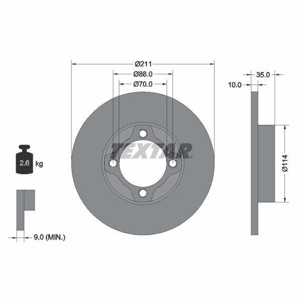 TEXTAR 92170003 Brake Disc
