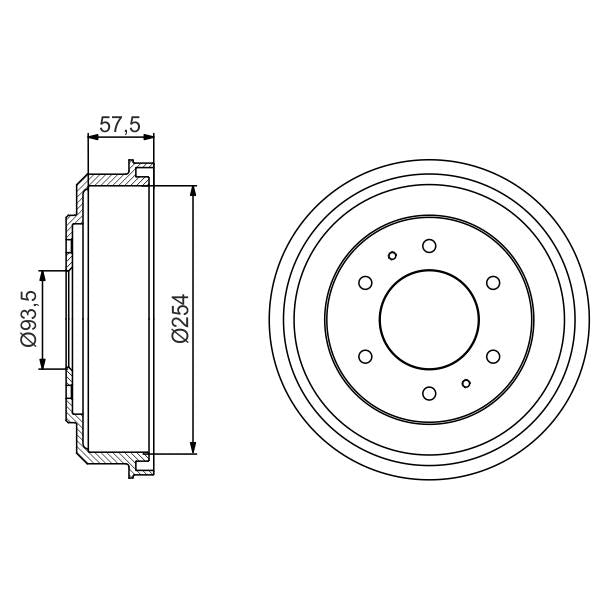 BOSCH 0986477220 Brake Drum - 1 piece