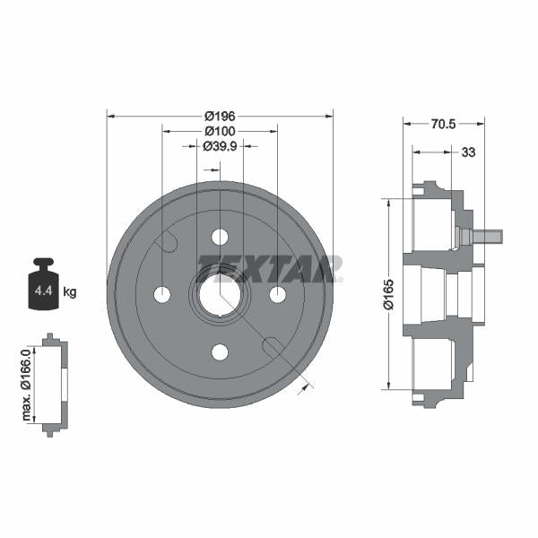 TEXTAR 94033900 Brake Drum