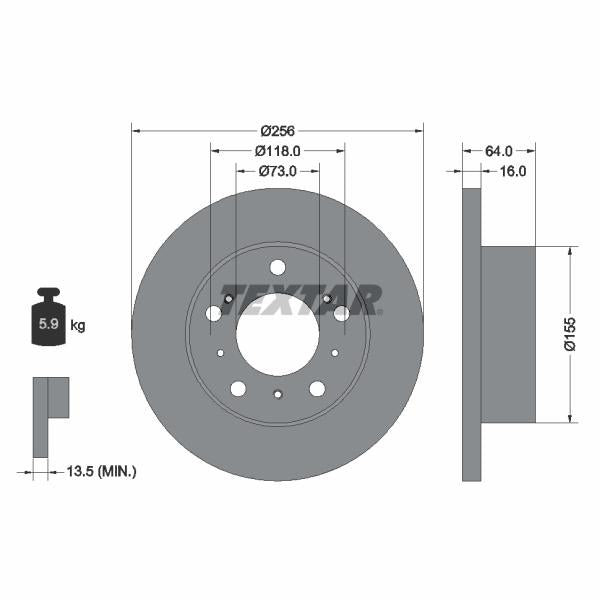 TEXTAR 92034400 Brake Disc