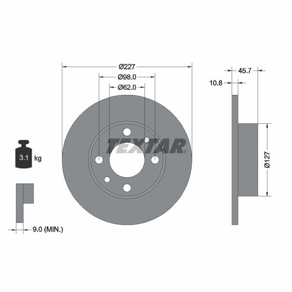 TEXTAR 92019300 Brake Disc