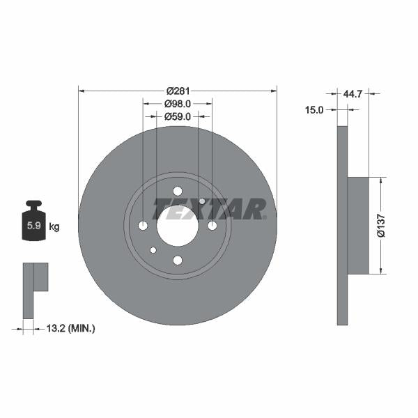 TEXTAR 92097400 Brake Disc