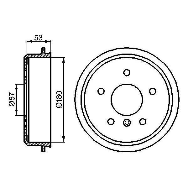 BOSCH 0986477096 Brake Drum - 1 piece