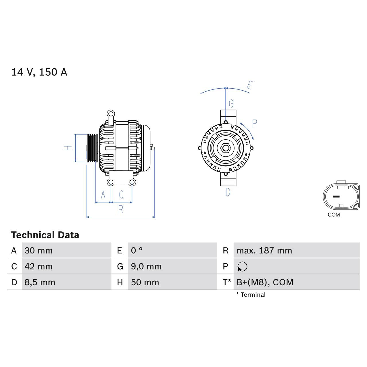BOSCH 0986080040 Alternator