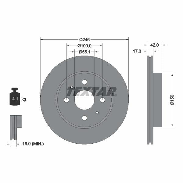 TEXTAR 92165603 Brake Disc