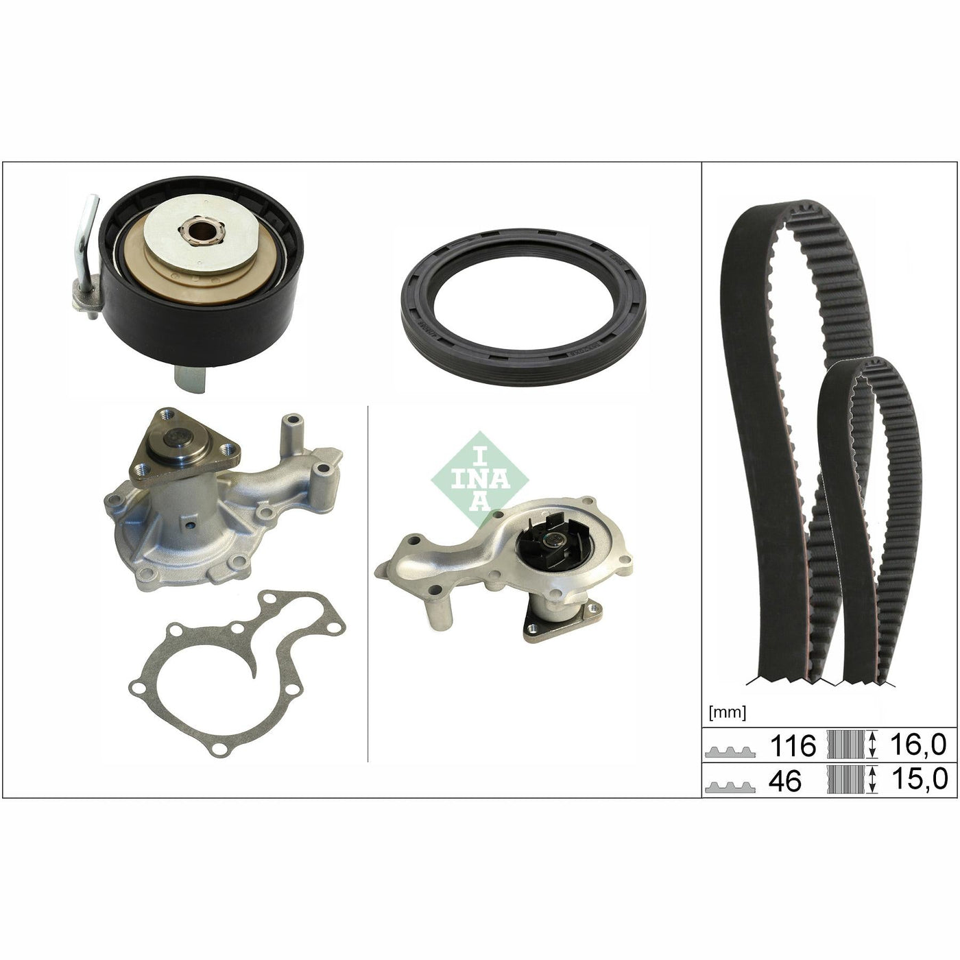 INA 530096030 Water Pump & Timing Belt Kit