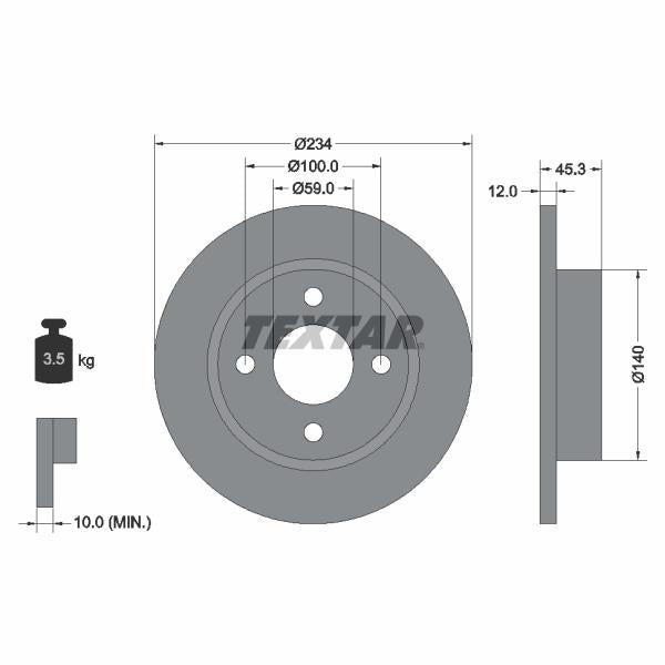 TEXTAR 92063300 Brake Disc