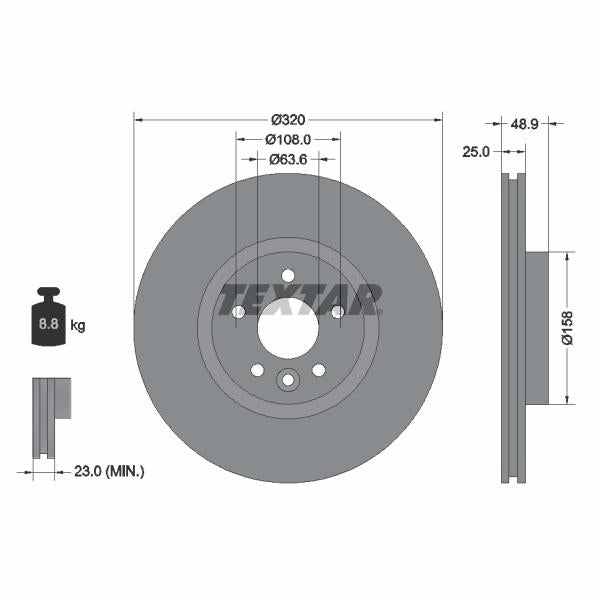 TEXTAR 92282105 Brake Disc