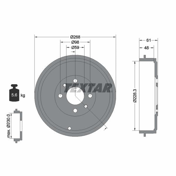 TEXTAR 94034000 Brake Drum