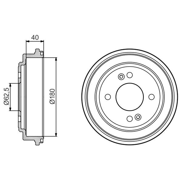 BOSCH 0986477216 Brake Drum - 1 piece