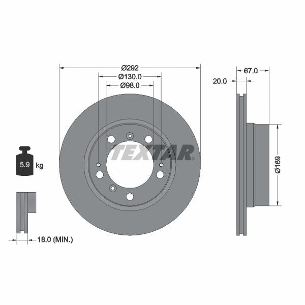 TEXTAR 92088907 Brake Disc