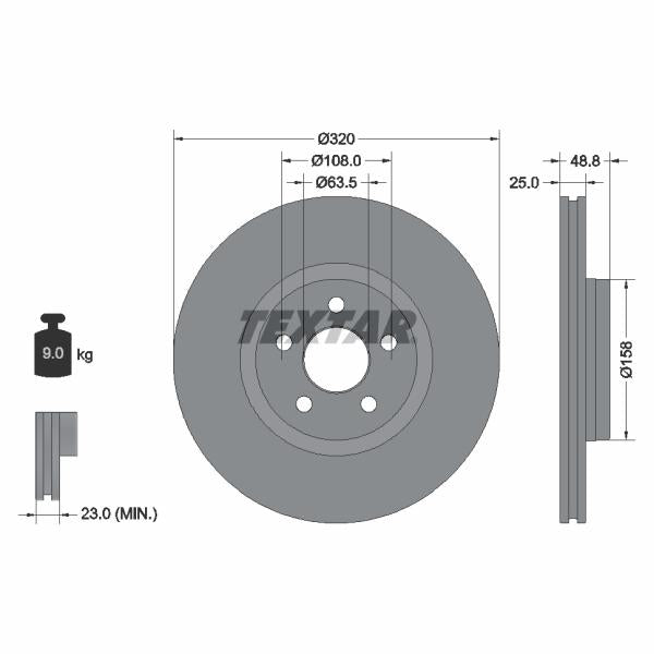 TEXTAR 92326103 Brake Disc