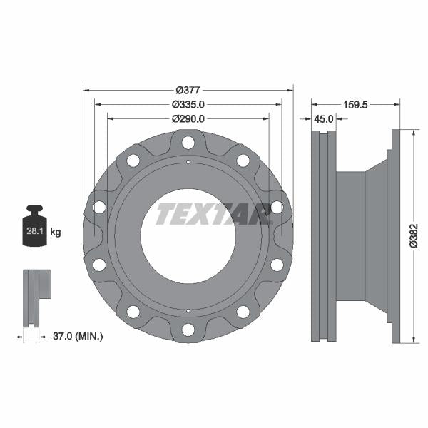 TEXTAR 93104900 Brake Disc