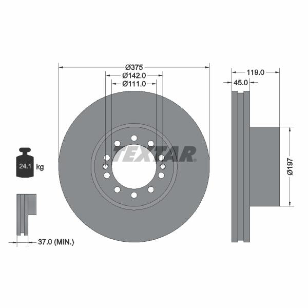 TEXTAR 93222700 Brake Disc