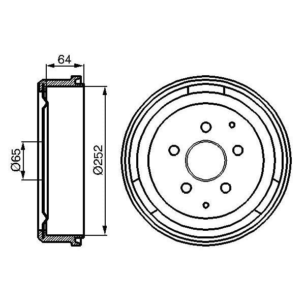 BOSCH 0986477033 Brake Drum - 1 piece