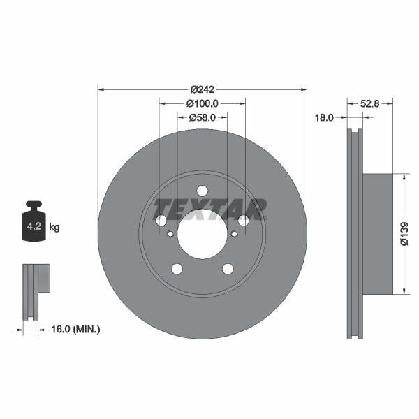 TEXTAR 92081800 Brake Disc