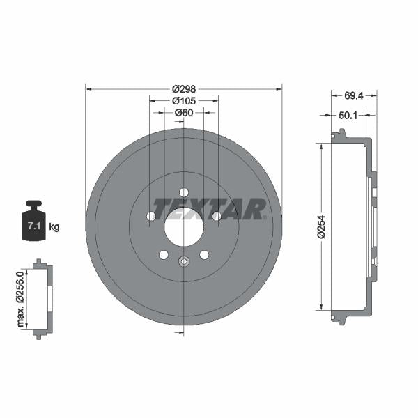 TEXTAR 94039500 Brake Drum