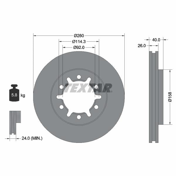 TEXTAR 92186103 Brake Disc