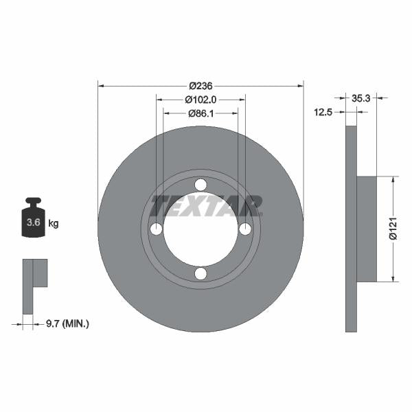 TEXTAR 92100303 Brake Disc