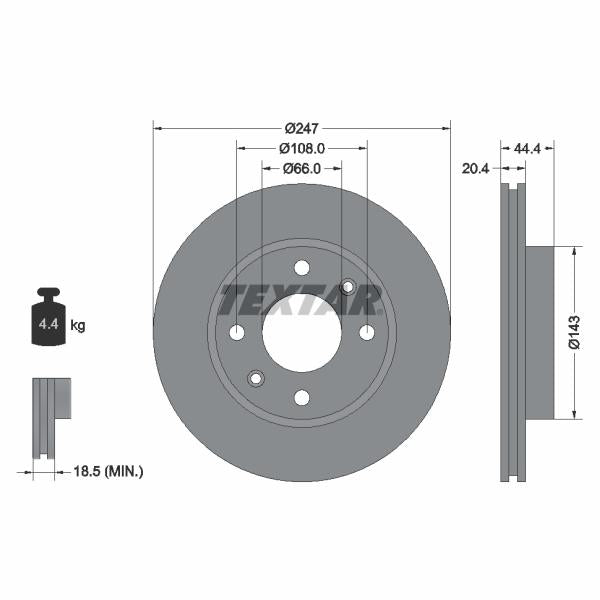 TEXTAR 92033800 Brake Disc
