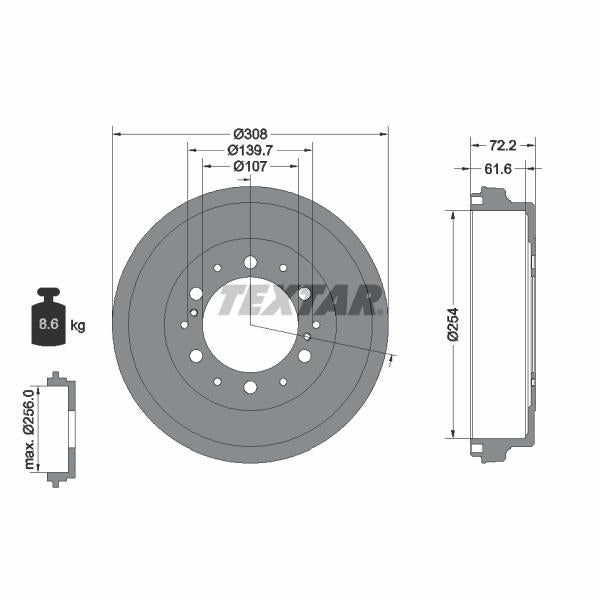 TEXTAR 94039900 Brake Drum