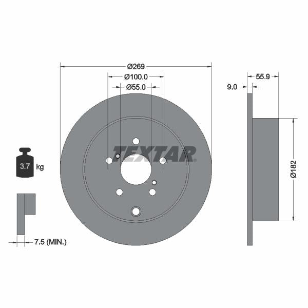 TEXTAR 92170403 Brake Disc