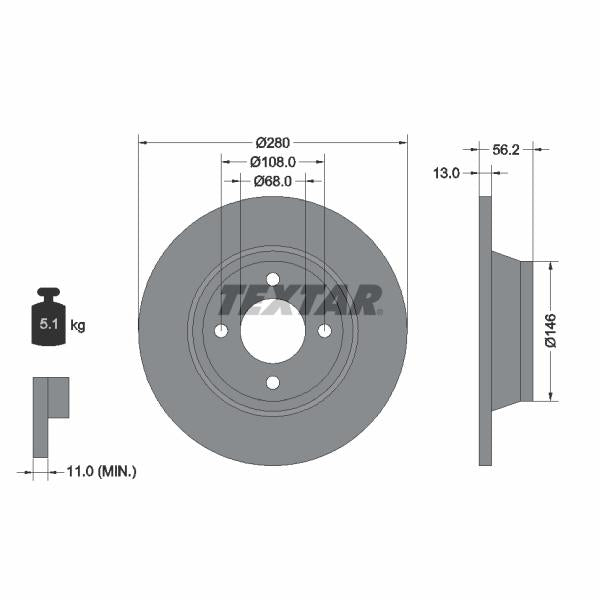 TEXTAR 92060400 Brake Disc