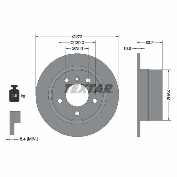 TEXTAR 92076703 Brake Disc
