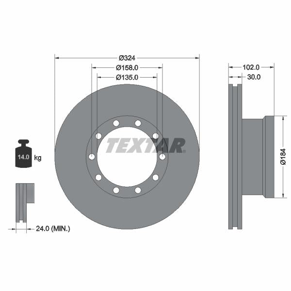 TEXTAR 93085300 Brake Disc