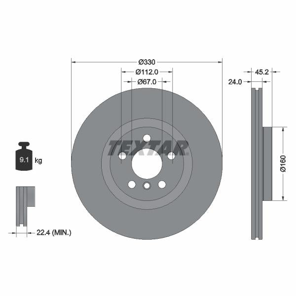 TEXTAR 92274405 Brake Disc