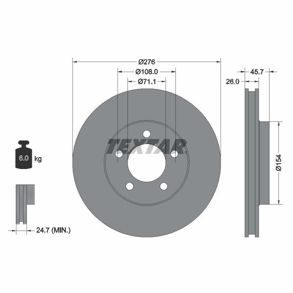 TEXTAR 92270403 Brake Disc