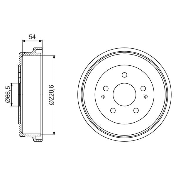 BOSCH 0986477230 Brake Drum - 1 piece