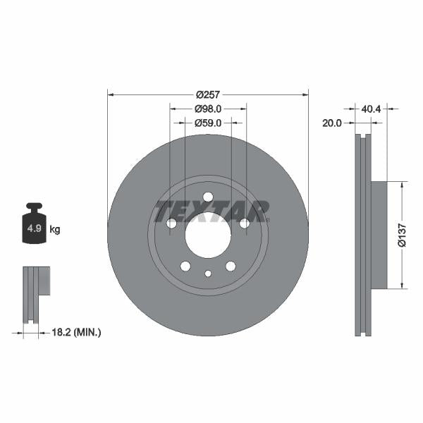 TEXTAR 92083100 Brake Disc