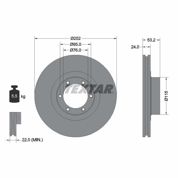TEXTAR 92017203 Brake Disc