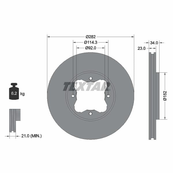 TEXTAR 92081600 Brake Disc