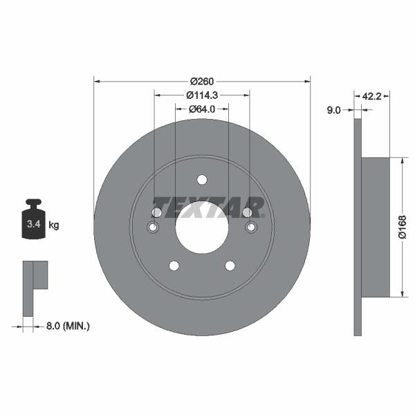 TEXTAR 92172003 Brake Disc