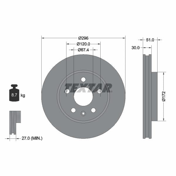 TEXTAR 92186905 Brake Disc