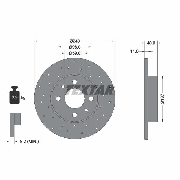 TEXTAR 92316003 Brake Disc