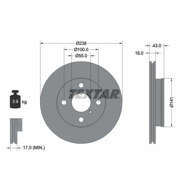 TEXTAR 92076500 Brake Disc