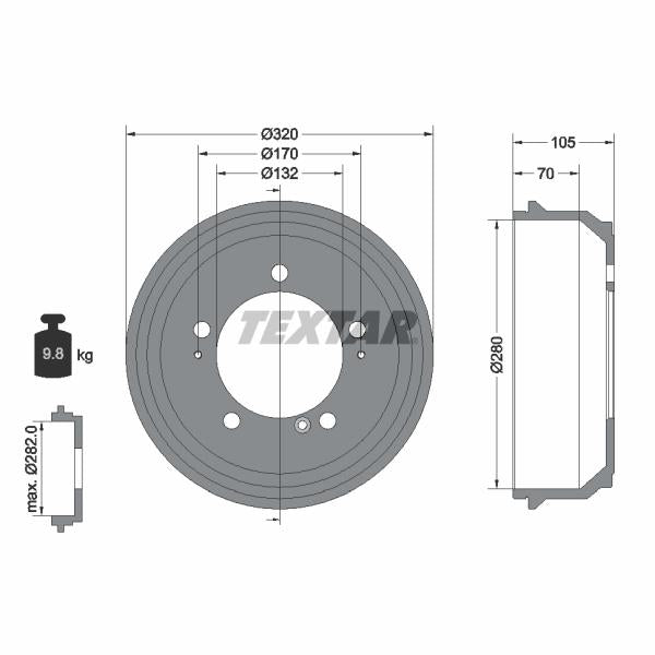 TEXTAR 94027000 Brake Drum