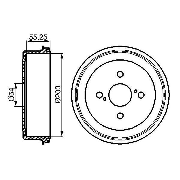 BOSCH 0986477082 Brake Drum - 1 piece