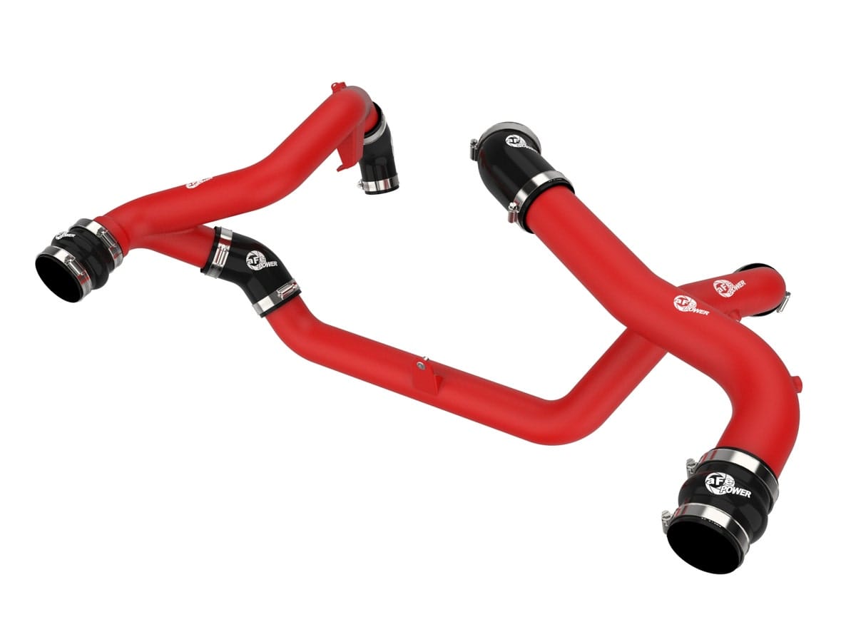 aFe 46-20674-R BladeRunner 2-1/4 IN & 2-3/4 IN Aluminum Hot and Cold Charge Pipe Kit Red