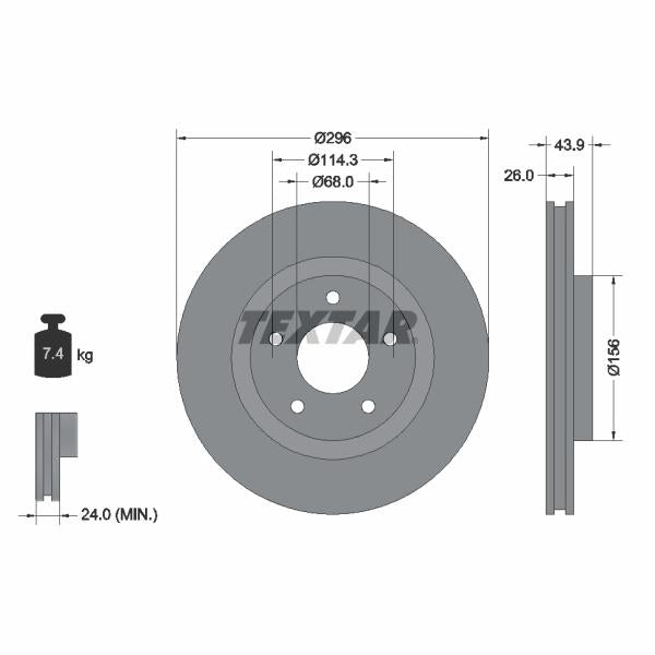 TEXTAR 92167405 Brake Disc