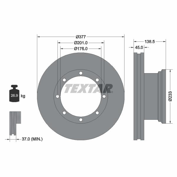 TEXTAR 93101500 Brake Disc