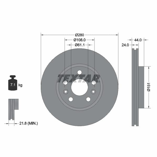 TEXTAR 92196803 Brake Disc